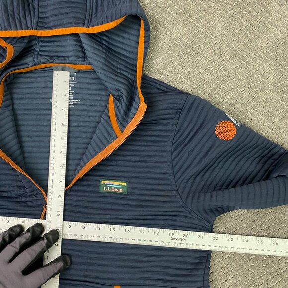 LL Bean Airlight Knit Hoodie Jacket Men's Medium Slightly Fitted Blue Full Zip - Picture 8 of 10